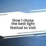 How I chose the best light festival to visit