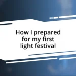 How I prepared for my first light festival